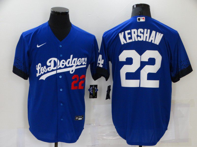 Men Los Angeles Dodgers #22 Kershaw Blue City Edition Game Nike 2021 MLB Jerseys->los angeles dodgers->MLB Jersey